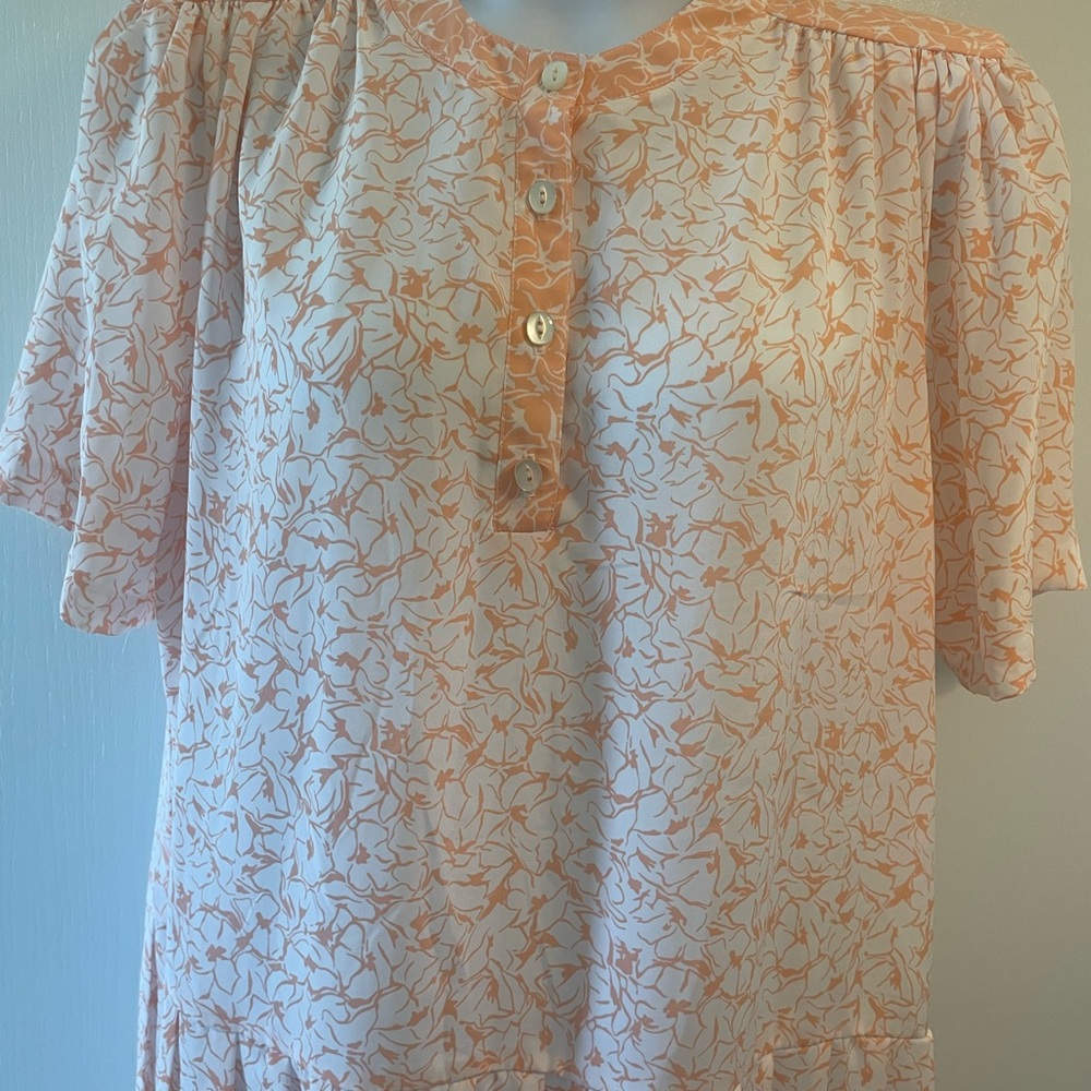Vintage D'Allaird's peach floral dress 16